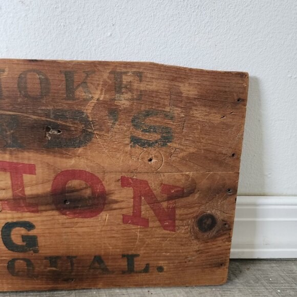 Cortlands Sensations Cut Plug Wood Sign Box 27" x 9" Antique From Wood Box - Picture 5 of 7